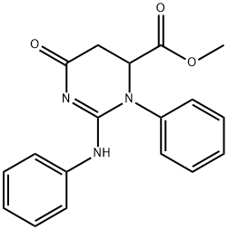 Methyl (2E)-6-oxo-3-phenyl-2-(phenylimino)hexahydro-4-pyrimidinecarbox ylate Struktur