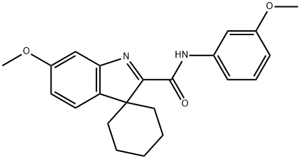 6'-Methoxy-N-(3-methoxyphenyl)spiro[cyclohexane-1,3'-[3H]indole]-2'-carboxamide Struktur