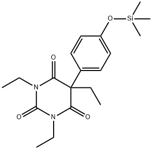 1,3,5-Triethyl-5-[4-[(trimethylsilyl)oxy]phenyl]-2,4,6(1H,3H,5H)-pyrimidinetrione Struktur