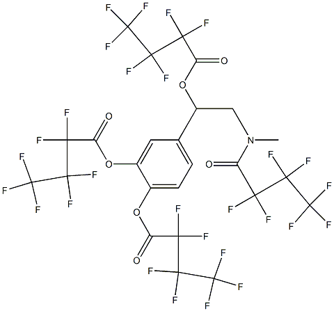 Bis(heptafluorobutyric acid)(-)-4-[2-[N-(heptafluorobutyryl)-N-methylamino]-1-[(heptafluorobutyryl)oxy]ethyl]-1,2-phenylene ester Struktur