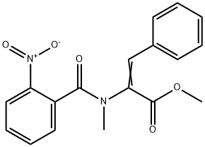 2-[Methyl(2-nitrobenzoyl)amino]-3-phenylpropenoic acid methyl ester Struktur