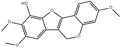 3,8,9-Trimethoxy-6H-benzofuro[3,2-c][1]benzopyran-10-ol Struktur