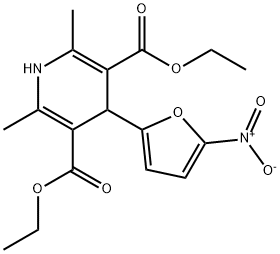 3,5-Pyridinedicarboxylic acid, 1,4-dihydro-2,6-dimethyl-4-(5-nitro-2-f uryl)-, diethyl ester Struktur