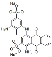 disodium 1-amino-4-[(3-amino-2-methyl-5-sulphonatophenyl)amino]-9,10-dihydro-9,10-dioxoanthracene-2-sulphonate Struktur