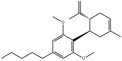 1,3-Dimethoxy-2-[(1R,6R)-3-methyl-6-(1-methylethenyl)-3-cyclohexen-1-yl]-5-pentylbenzene Struktur