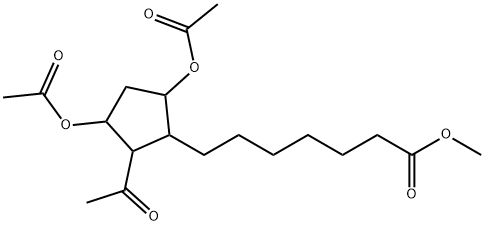 2-Acetyl-3,5-bis(acetyloxy)cyclopentaneheptanoic acid methyl ester Struktur