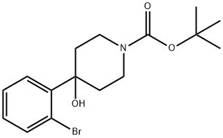 tert-butyl 4-(2-broMophenyl)-4-hydroxypiperidine-1-carboxylate Struktur