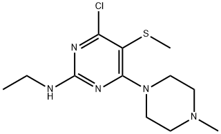 N-Ethyl-4-chloro-6-(4-methylpiperazino)-5-(methylthio)pyrimidin-2-amine Struktur