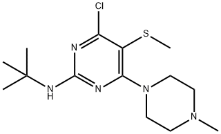 4-Chloro-2-(tert-butylamino)-6-(4-methylpiperazino)-5-(methylthio)pyrimidine Struktur