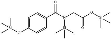 N-(Trimethylsilyl)-N-[4-(trimethylsiloxy)benzoyl]glycine trimethylsilyl ester Struktur