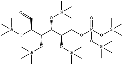 2-O,3-O,4-O,5-O-Tetrakis(trimethylsilyl)-D-glucose 6-[phosphoric acid bis(trimethylsilyl)] ester Struktur