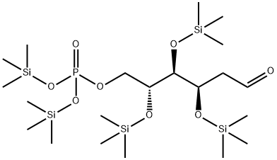 3-O,4-O,5-O-Tris(trimethylsilyl)-2-deoxy-D-arabino-hexose 6-[phosphoric acid bis(trimethylsilyl)] ester Struktur