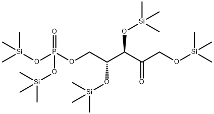 1-O,3-O,4-O-Tris(trimethylsilyl)-D-erythro-2-pentulose 5-phosphoric acid bis(trimethylsilyl) ester Struktur