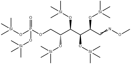 2-O,3-O,4-O,5-O-Tetrakis(trimethylsilyl)-6-O-[bis(trimethylsilyloxy)phosphinyl]-D-glucose O-methyl oxime Struktur