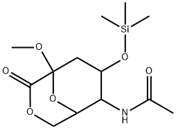 N-[1-Methoxy-2-oxo-7-[(trimethylsilyl)oxy]-3,9-dioxabicyclo[3.3.1]nonan-6-yl]acetamide Struktur