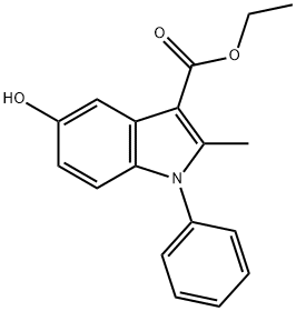 5-HYDROXY-2-METHYL-1-PHENYL-1H-INDOLE-3-CARBOXYLIC ACID ETHYL ESTER Struktur