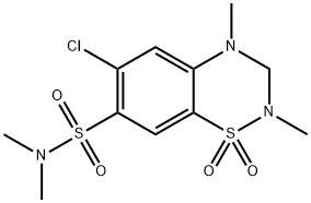 6-Chloro-3,4-dihydro-N,N,2,4-tetramethyl-2H-1,2,4-benzothiadiazine-7-sulfonamide 1,1-dioxide Struktur