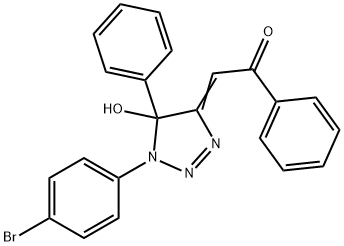 2-[1-(4-Bromophenyl)-1,5-dihydro-5-hydroxy-5-phenyl-4H-1,2,3-triazol-4-ylidene]-1-phenylethanone Struktur