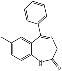 2,3-Dihydro-7-methyl-5-phenyl-1H-1,4-benzodiazepin-2-one Struktur