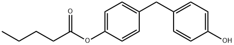 Pentanoic acid 4-[(4-hydroxyphenyl)methyl]phenyl ester Struktur