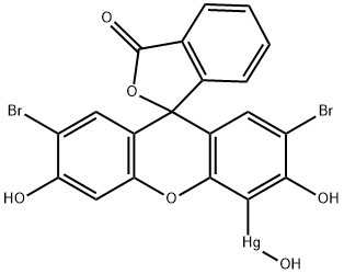 (2',7'-dibromo-3',6'-dihydroxy-3-oxospiro[isobenzofuran-1(3H),9'-[9H]xanthen]-4'-yl)hydroxymercury Struktur