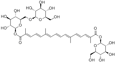 1-[(2E,4E,6E,8E,10E,12E,14E)-b-D-glucopyranosyl 2,6,11,15-tetramethyl-2,4,6,8,10,12,14-hexadecaheptaenedioate] 6-O-b-D-glucopyranosyl-b-D-Glucopyranose