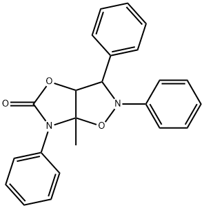 3,3a,6,6a-Tetrahydro-6a-methyl-2,3,6-triphenyloxazolo[5,4-d]isoxazol-5(2H)-one Struktur