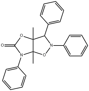 3,3a,6,6a-Tetrahydro-3a,6a-dimethyl-2,3,6-triphenyloxazolo[5,4-d]isoxazol-5(2H)-one Struktur