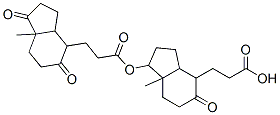 Octahydro-7a-methyl-1,5-dioxo-1H-indene-4-propionic acid 4-(2-carboxyethyl)octahydro-7a-methyl-5-oxo-1H-inden-1-yl ester Struktur