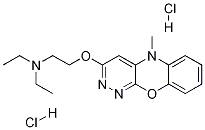 N,N-Diethyl-2-[(5-methyl-5H-pyridazino[3,4-b][1,4] benzoxazin-3-yl)oxy]ethanamine dihydrochloride Struktur