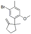 1-Bromo-4-methoxy-2-methyl-5-(1-methyl-2-methylenecyclopentyl)benzene Struktur