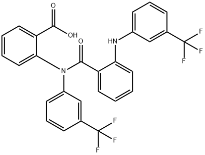 Benzoic  acid,  2-[[3-(trifluoromethyl)phenyl][2-[[3-(trifluoromethyl)phenyl]amino]benzoyl]amino]- Struktur