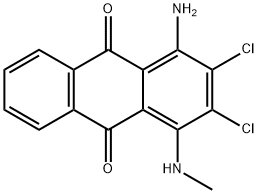 1-Amino-2,3-dichloro-4-(methylamino)-9,10-anthracenedione Struktur