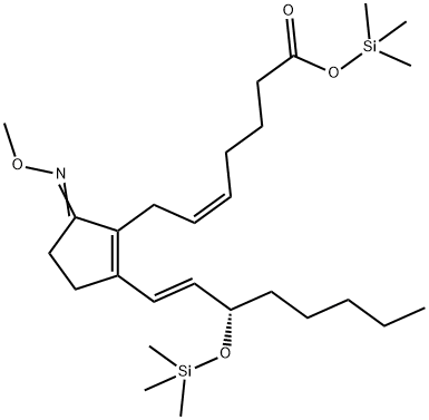 (5Z,13E,15S)-9-(Methoxyimino)-15-(trimethylsiloxy)prosta-5,8(12),13-trien-1-oic acid trimethylsilyl ester Struktur