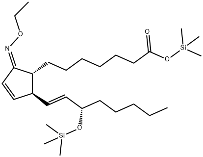 (9Z,13E,15S)-9-(Ethoxyimino)-15-(trimethylsiloxy)prosta-10,13-dien-1-oic acid trimethylsilyl ester Struktur