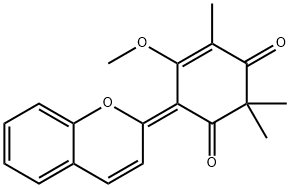 (6E)-6-(2H-1-Benzopyran-2-ylidene)-5-methoxy-2,2,4-trimethyl-4-cyclohexene-1,3-dione Struktur