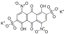 dipotassium 1,5-dihydroxy-9,10-dihydro-4,8-dinitro-9,10-dioxoanthracene-2,6-disulphonate Struktur