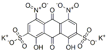 dipotassium  9,10-dihydro-1,8-dihydroxy-4,5-dinitro-9,10-dioxoanthracene-2,7-disulphonate Struktur