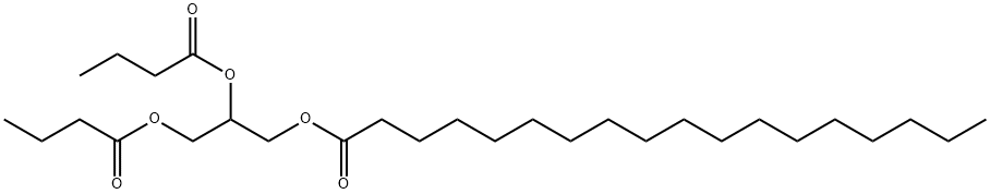 2,3-bis(1-oxobutoxy)propyl stearate Struktur