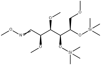 2-O,3-O,6-O-Trimethyl-4-O,5-O-bis(trimethylsilyl)-D-glucose O-methyl oxime Struktur