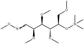 2-O,3-O,4-O,6-O-Tetramethyl-5-O-(trimethylsilyl)-D-galactose O-methyl oxime Struktur