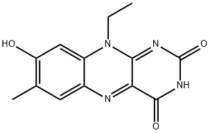 7-Methyl-8-hydroxy-10-ethylbenzo[g]pteridine-2,4(3H,10H)-dione Struktur