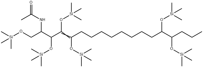 N-[2,3,4,13,14-Pentakis[(trimethylsilyl)oxy]-1-[[(trimethylsilyl)oxy]methyl]-3-heptadecenyl]acetamide Struktur