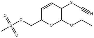 Thiocyanic acid 2-ethoxy-3,6-dihydro-6-[[(methylsulfonyl)oxy]methyl]-2H-pyran-3-yl ester Struktur