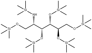 1-O,3-O,4-O,5-O,6-O-Pentakis(trimethylsilyl)-2-[(trimethylsilyl)amino]-2-deoxy-D-glucitol Struktur