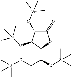 2-O,3-O,5-O,6-O-Tetrakis(trimethylsilyl)-L-gluconic acid 1,4-lactone Struktur