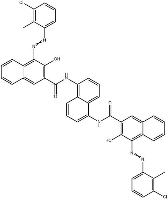 N,N'-naphthalene-1,5-diylbis[4-[(3-chloro-2-methylphenyl)azo]-3-hydroxynaphthalene-2-carboxamide] Struktur