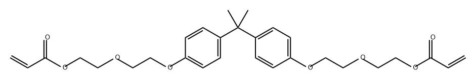 (1-methylethylidene)bis(4,1-phenyleneoxy-2,1-ethanediyloxy-2,1-ethanediyl) diacrylate Struktur