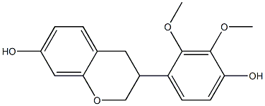 (+)-3,4-Dihydro-3-(4-hydroxy-2,3-dimethoxyphenyl)-2H-1-benzopyran-7-ol Struktur