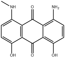 1-amino-4,5-dihydroxy-8-(methylamino)anthraquinone Struktur